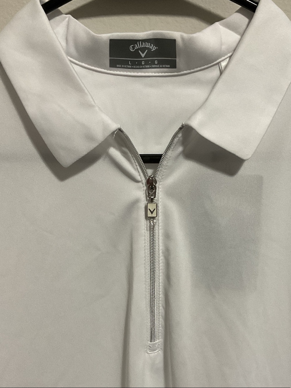 Callaway Women’s 1/4 Zip Heather Polo Golf Shirt- White- Size L - Picture 5 of 9